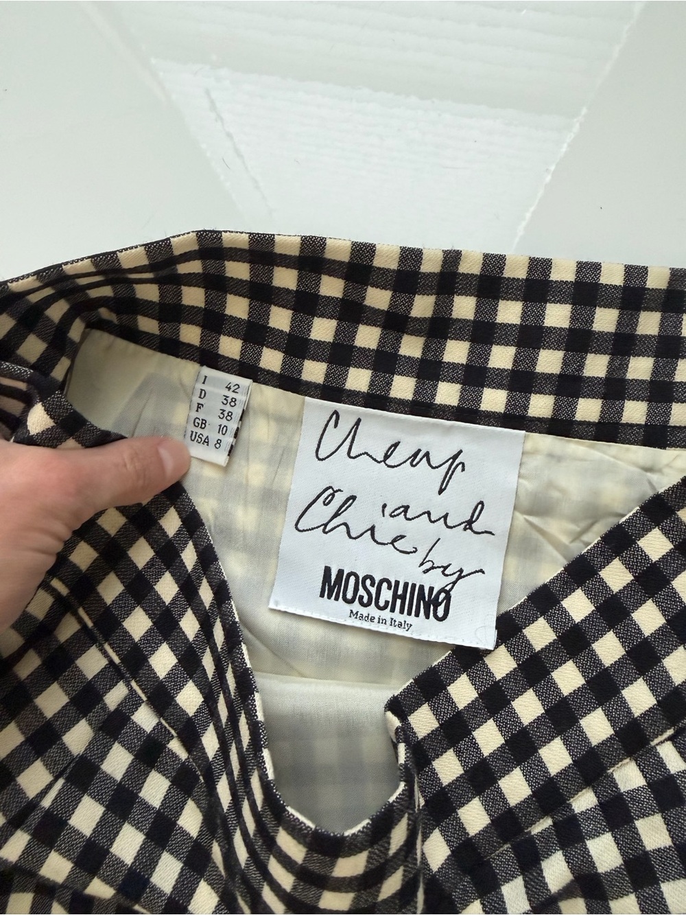 Moschino Cheap and Chic Moschino Vintage Gingham Skirt - Size 8 - Picture 2 of 5